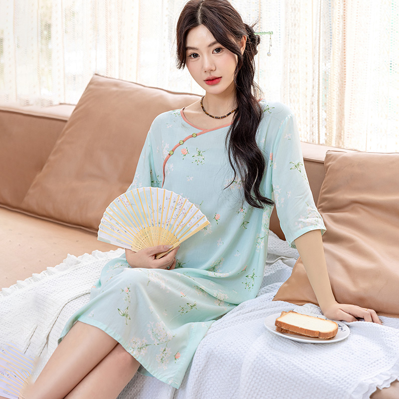 家居服薄款短袖夏季新中式春秋