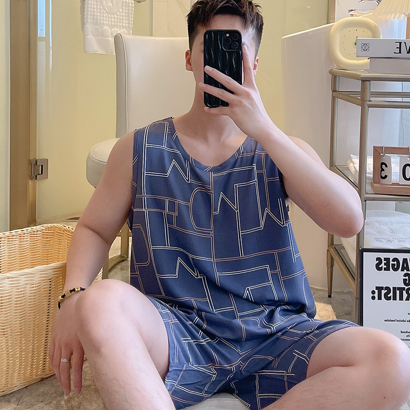 男士棉绸清爽透气睡衣