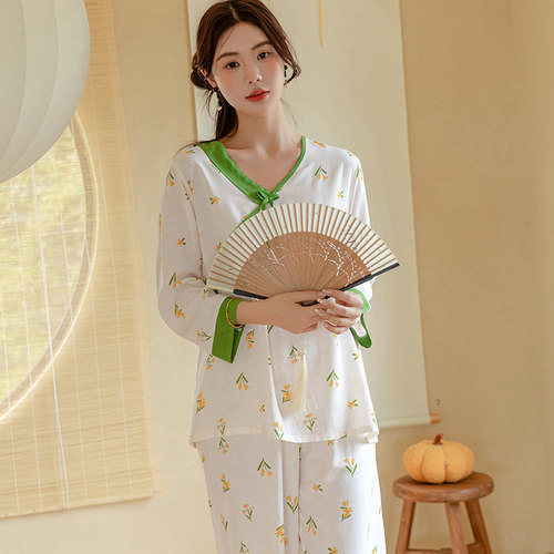 女士棉绸亲肤舒适睡衣