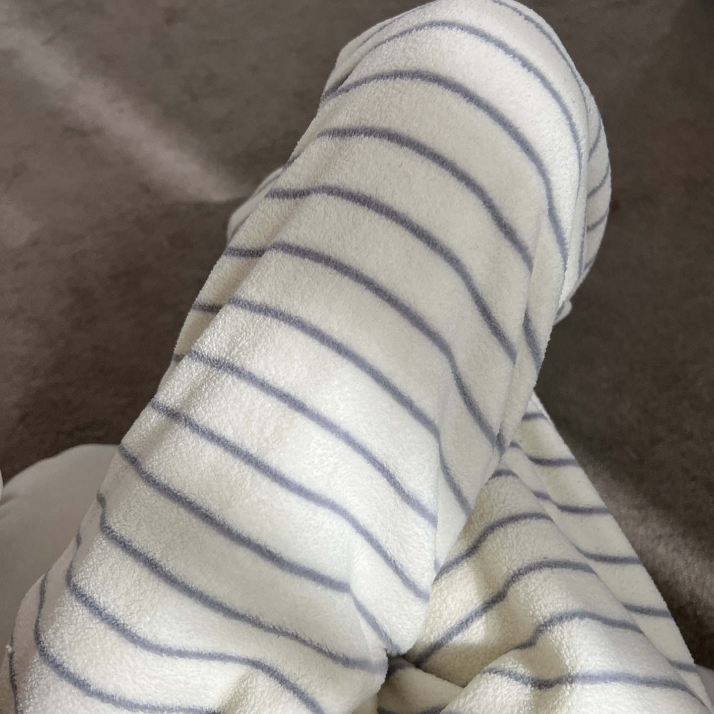 26新款雪莉绒软糯条纹睡裤女冬季磨毛短绒加厚保暖长裤宽松居家裤