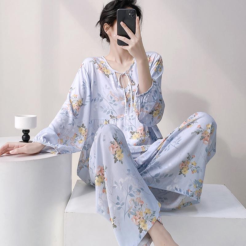 公主风春秋季家居服套装薄款睡衣