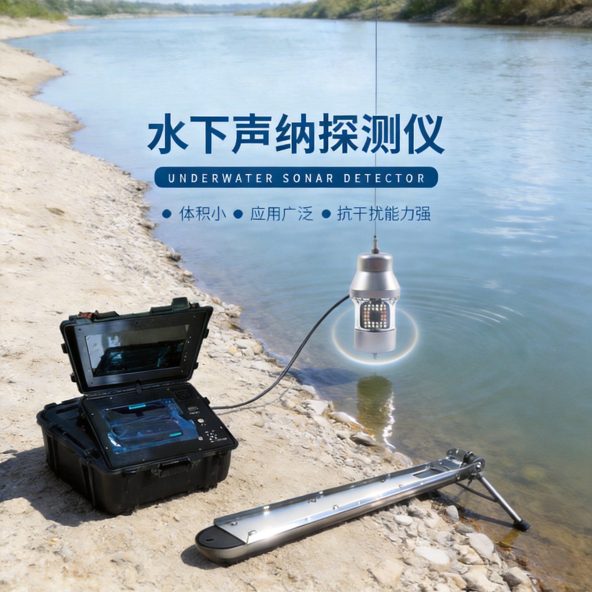 水下声纳探测仪成像河床水域前视声水下地形搜救声呐探测仪