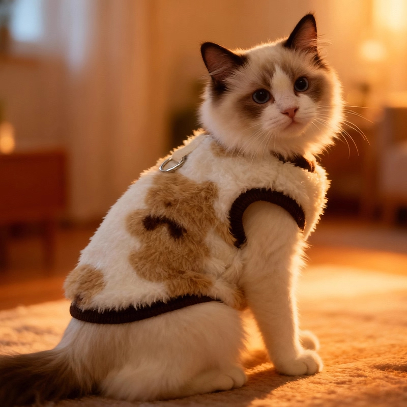 冬装ins风加绒保暖宠物猫咪可爱衣服布偶小猫银渐层英短幼猫衣服