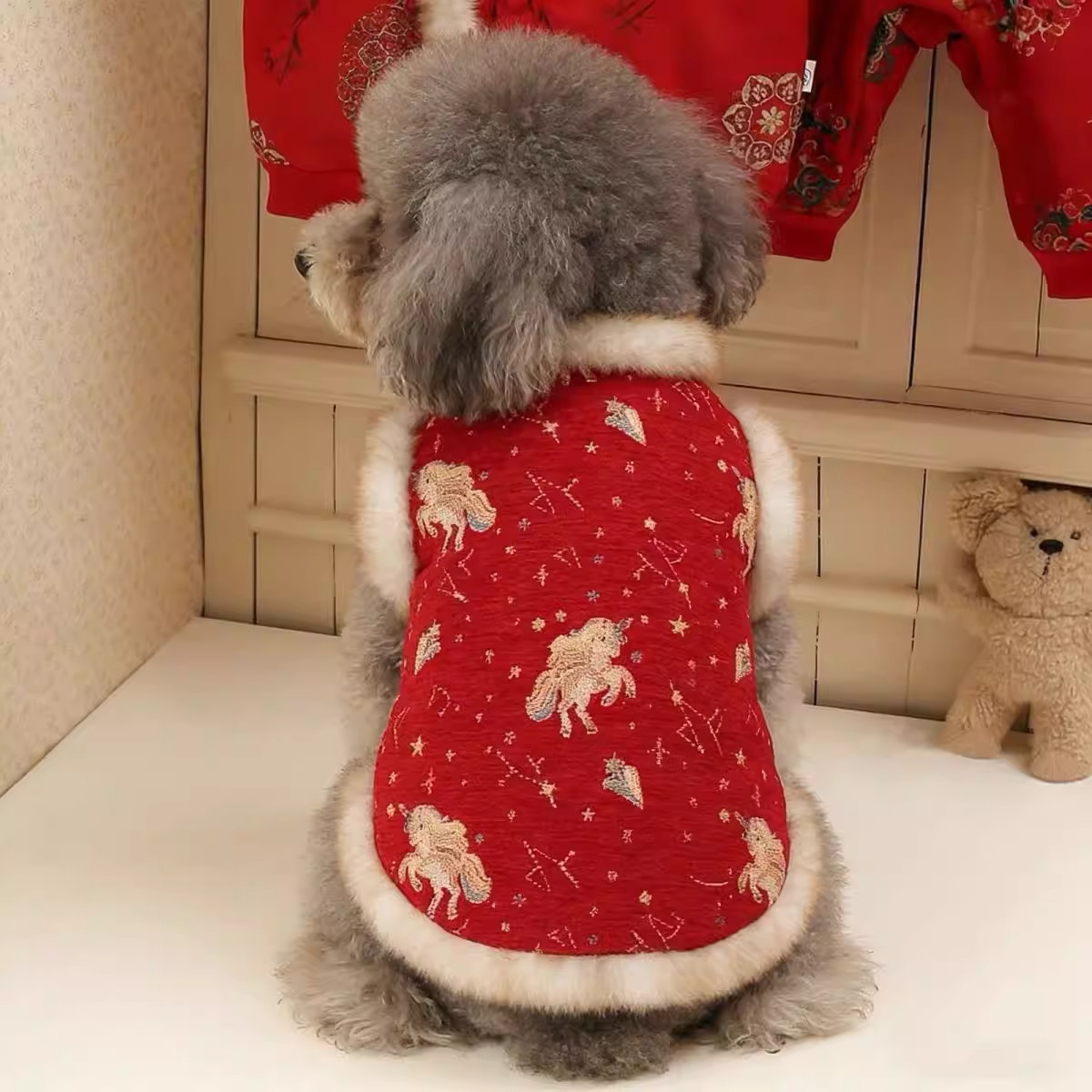 宠物狗狗过年衣服冬装加绒保暖马甲比熊泰迪雪纳瑞喜庆拜年服唐装,宠物/宠物食品及用品,狗宠物服装/雨衣,淘宝优惠券,粉丝福利购,淘宝优惠卷