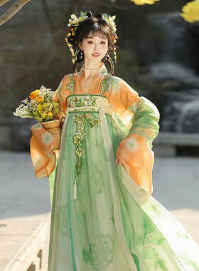 原创汉服女2026新醉金香唐制齐胸襦裙汉元素刺绣印花国风日常套装