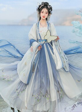2026新款春夏季花间蝶原创宋制汉服女改良国风长褙子飘逸仙气古装