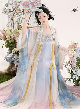 2026春夏花枝兔原创唐制汉服女仙气日常法门寺披衫八破齐胸吊带裙