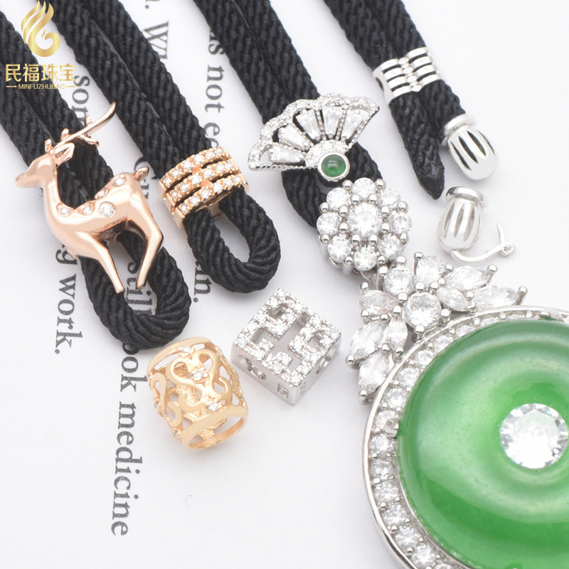 18K金高货绳翡翠吊坠挂绳可拆卸