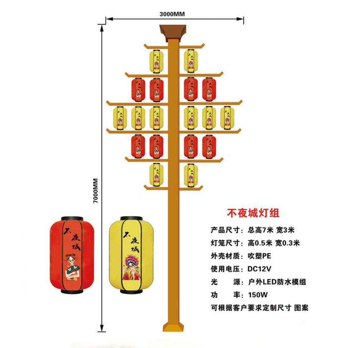 新中式仿古PE塑料亚克力灯笼国潮文旅不夜城景区广告亮化户外宫灯,家装灯饰光源,投光灯/泛光灯,淘宝优惠券,粉丝福利购,淘宝优惠卷