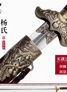 龙泉杨氏太极剑全硬剑重剑武术收藏装饰宝剑不锈钢装饰长剑未开刃