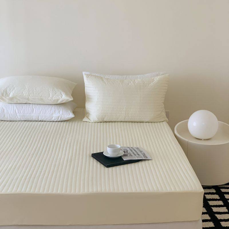 简约全棉绗缝夹棉床笠床垫保护罩松紧带床单纯棉防尘床罩床上用品,床上用品,床笠,淘宝优惠券,粉丝福利购,淘宝优惠卷