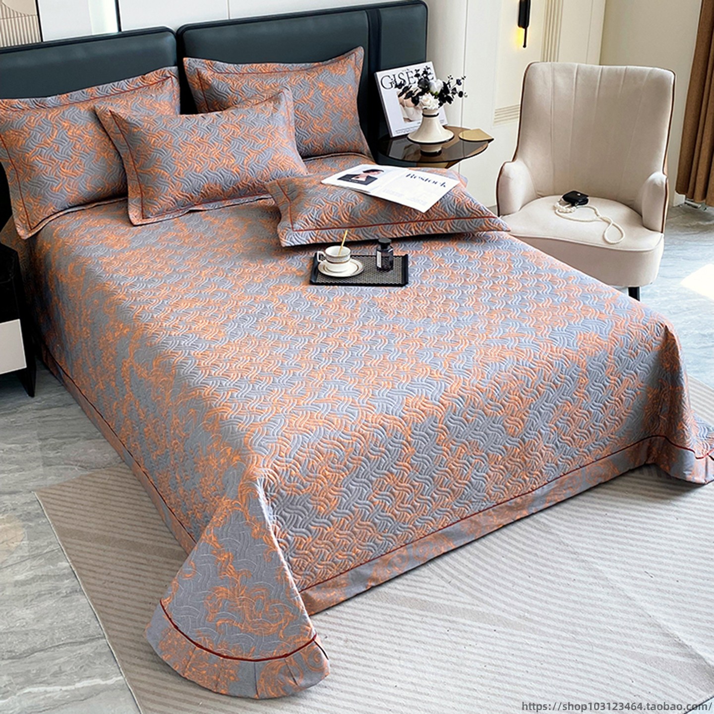 2025新款全棉活性印花床盖夹棉