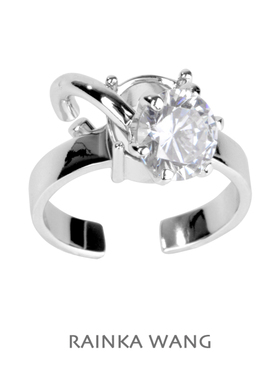 银镀金冷淡又不简单有趣活口戒指