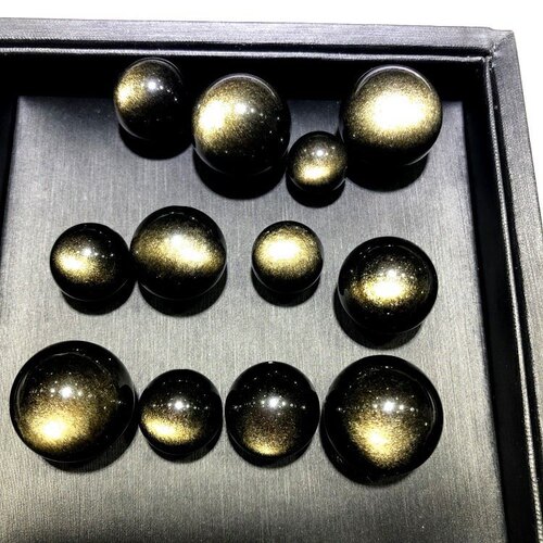 纯天然金曜石单珠散珠手链配饰双金眼10/12/14/16/18/20毫米DIY