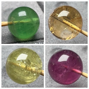 14单珠diy手链手串圆珠项链饰品绿碧蓝碧 纯天然碧玺散珠8