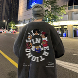 重磅华棉美式做旧水洗复古印花潮流圆领卫衣外套W503-P60，男装卫衣，电商A486