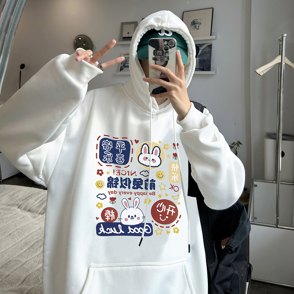 重磅华棉 2023春装美式潮牌卡通宽松连帽卫衣外套 W715-P50图片