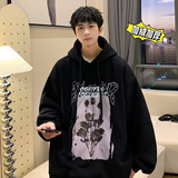 500g重磅冬装加绒加厚潮牌美式宽松连帽印花卫衣外套W636-P50，男装卫衣，电商A486