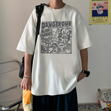 潮牌嘻哈印花宽松短袖t恤男2023夏装韩版ins半袖上衣体恤T209-P25，男装T恤，电商A486