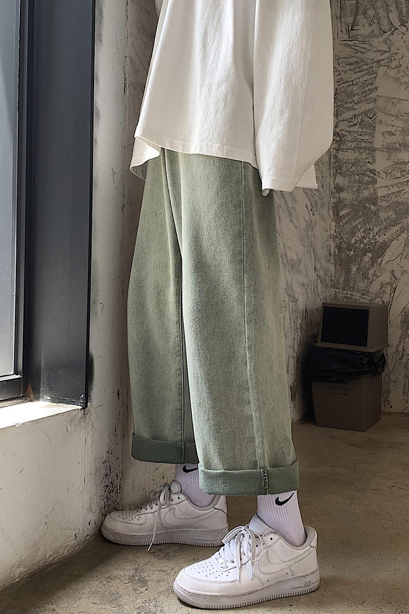 后期加绒7色现货~流量数据款高街宽松直筒休闲牛仔裤K150-P40,男装牛仔裤,电商A486