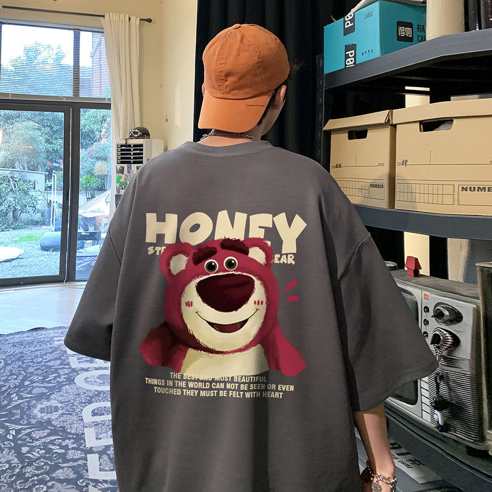 广州十三行国潮短袖男装T恤夏季潮流ins潮牌美式复古半袖宽松衣服，男装T恤，电商A486