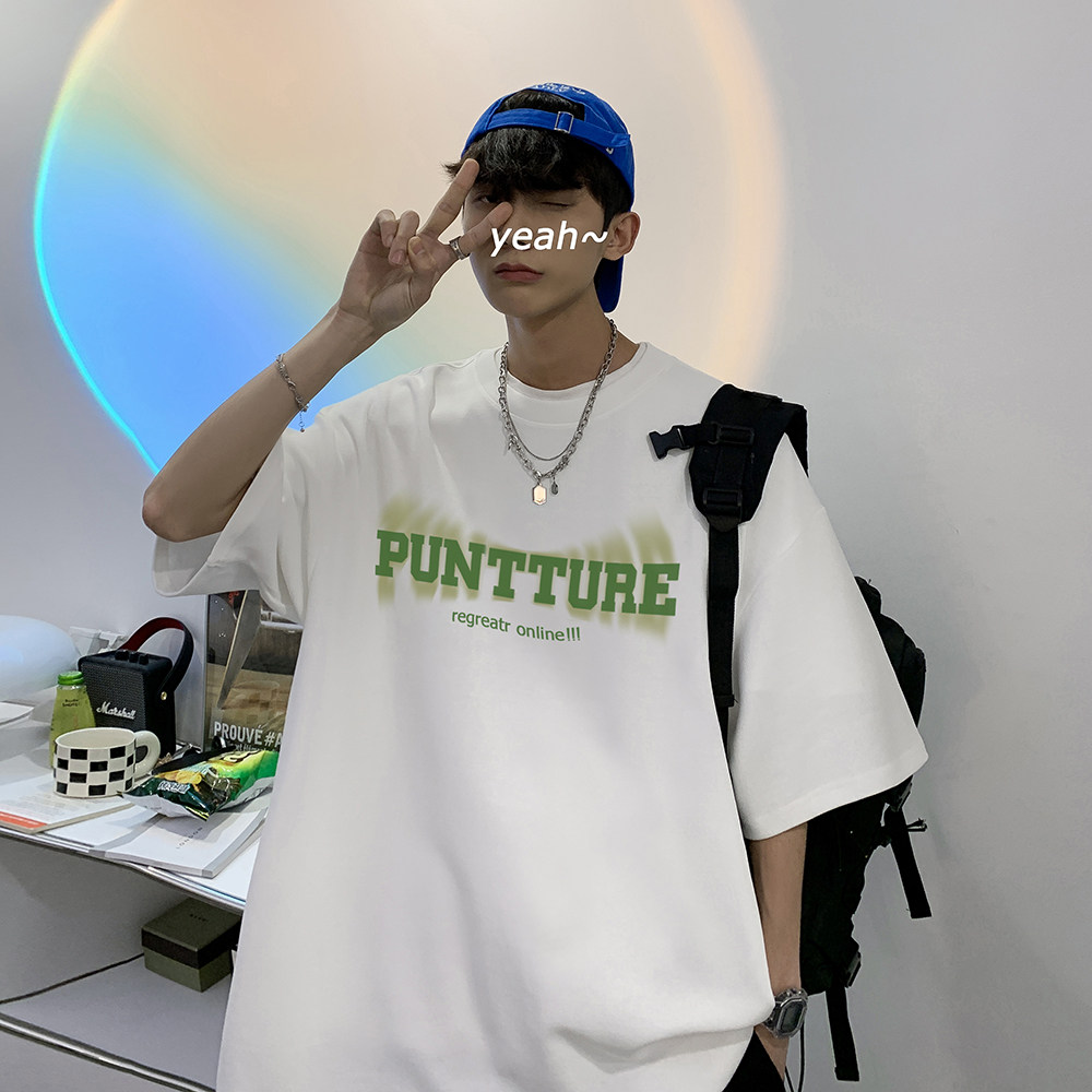数据超好抖音重磅210克棉潮牌印花宽松短袖t恤T260-P25,男装T恤,电商A486