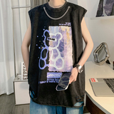 可自行拼款240克重磅欧美式潮牌男女水洗背心无袖t恤BX172-P35，男装背心/马甲，电商A486