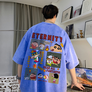 直播品质 数据好 240克重磅水洗纯棉 美式潮牌宽松短袖t恤T932P35图片
