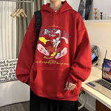 重磅华棉2023春装美式潮牌卡通宽松连帽卫衣外套W667-P50，男装卫衣，电商A486