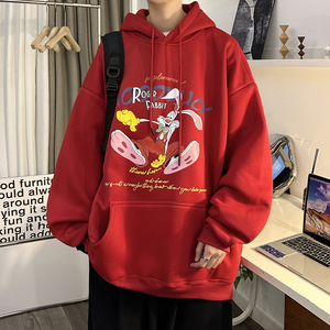 重磅华棉 2023春装美式潮牌卡通宽松连帽卫衣外套 W667-P50图片