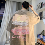 数据超好重磅抖音品质美式复古蜡染水洗做旧宽松短袖t恤T969P38，男装T恤，电商A486