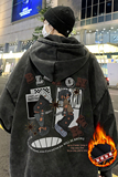 欧美式高街做旧水洗复古印花潮流连帽卫衣外套W557常规P65加绒P75，男装卫衣，电商A486