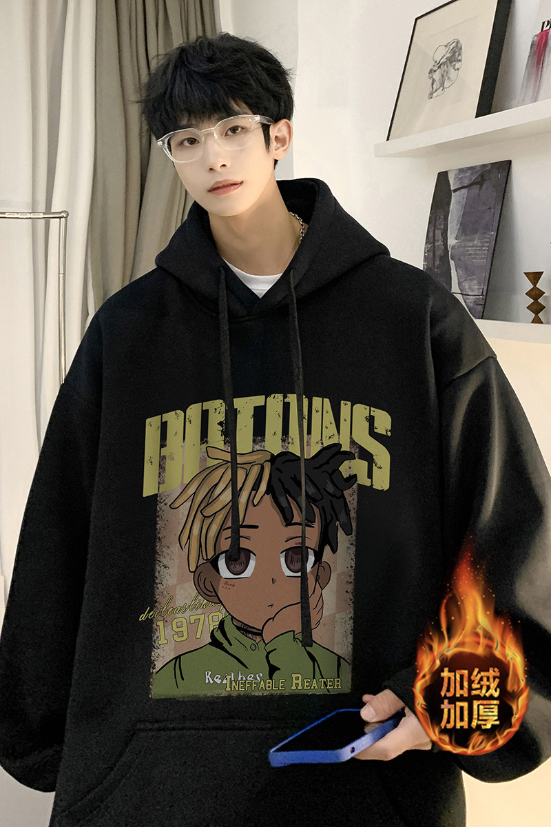 加绒加厚重磅欧美式hiphop嘻哈潮牌印花连帽卫衣外套W582-P50,男装卫衣,电商A486