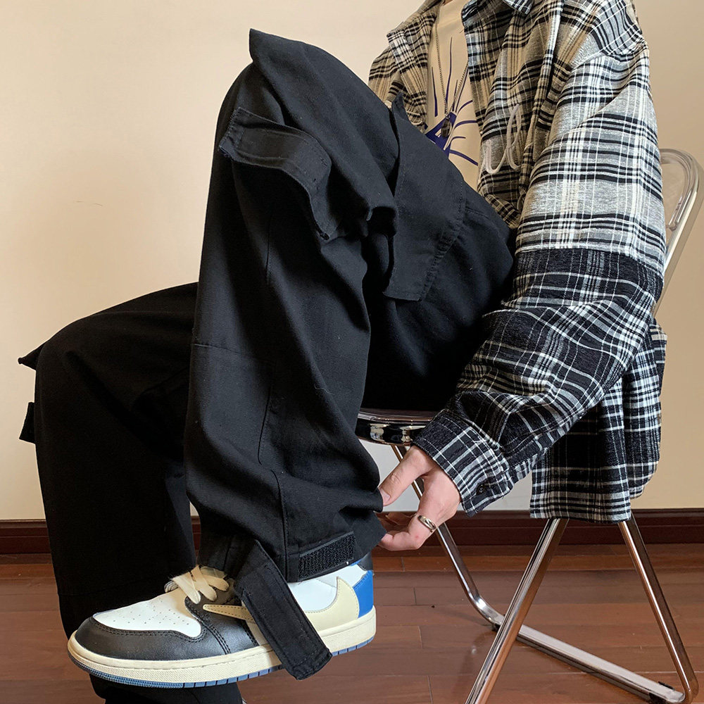 嘻哈大口袋拖地休闲裤hiphop工装裤美式高街ins男女潮A06P58控78,男装休闲裤,电商A486