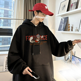 重磅华棉2023春装美式潮牌卡通宽松连帽卫衣外套W708-P50，男装卫衣，电商A486