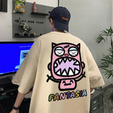 直播供应有280克男女重磅220克纯棉美式印花宽松短袖t恤T751-P25，男装T恤，电商A486