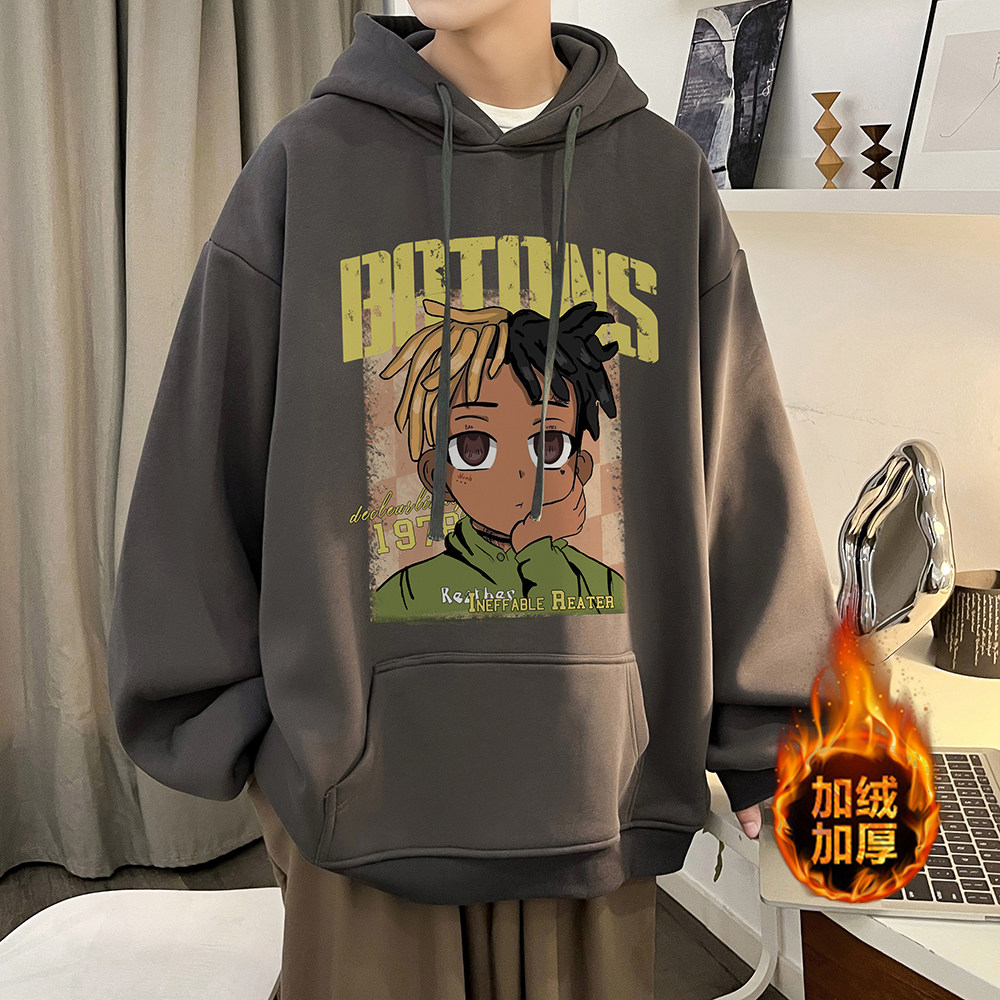 加绒加厚重磅欧美式hiphop嘻哈潮牌印花连帽卫衣外套W582-P50,男装卫衣,电商A486