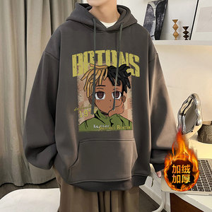 加绒加厚 重磅欧美式hiphop嘻哈潮牌印花连帽卫衣外套 W582-P50图片