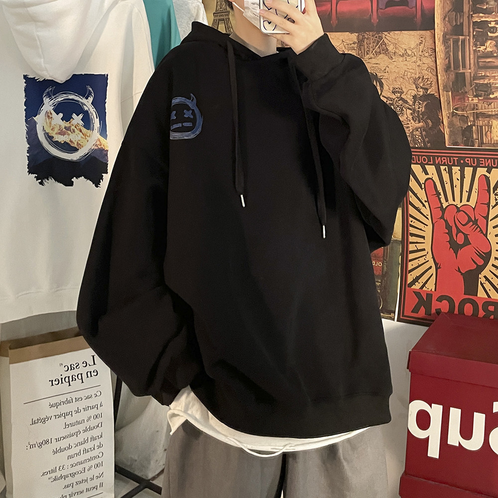 2023秋装新款美式潮牌高街宽松连帽印花小怪兽卫衣外套W130-P35,男装卫衣,电商A486