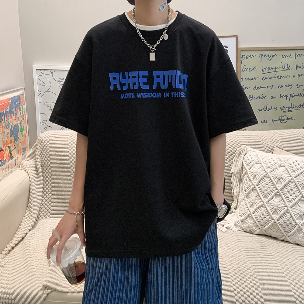 数据超好抖音重磅210克100棉潮牌印花宽松短袖t恤T251-P25,男装T恤,电商A486