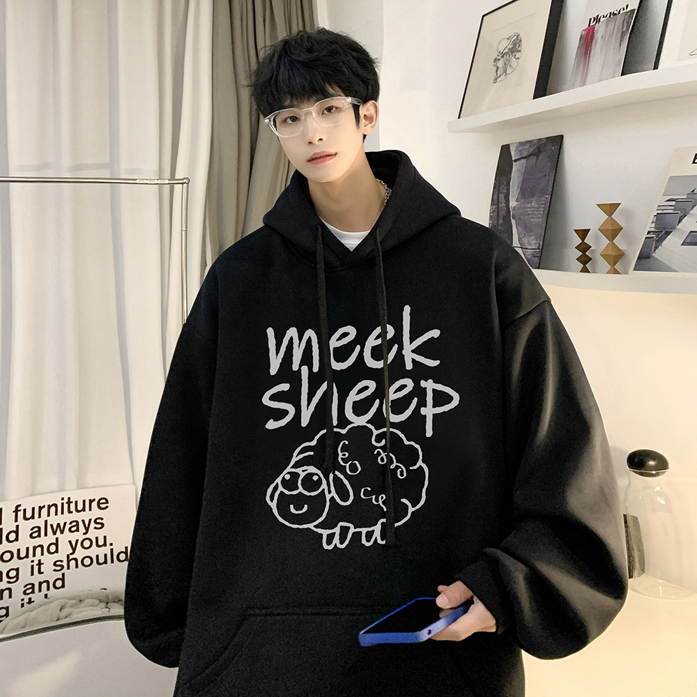 美式540克重磅加绒连帽卫衣男秋oversize高街ins潮牌原创小众设计,男装卫衣,电商A486