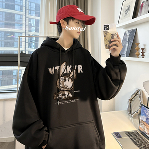 重磅华棉 2023春装美式潮牌卡通宽松连帽卫衣外套 W706-P50图片