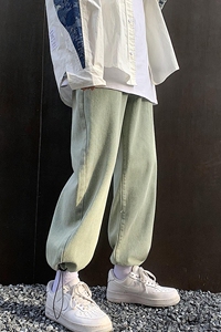 7色 2023春装潮流宽松水洗牛仔裤韩版老爹束脚九分裤男 K159-P40图片