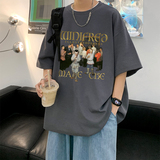 220克重磅美式潮牌宽松短袖t恤T802P25直播有280克三本针精品P35，男装T恤，电商A486