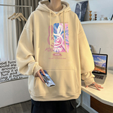 重磅华棉2023春装美式潮牌卡通宽松连帽卫衣外套W707-P50，男装卫衣，电商A486