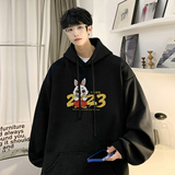 重磅华棉2023春装美式潮牌卡通宽松连帽卫衣外套W710-P50，男装卫衣，电商A486