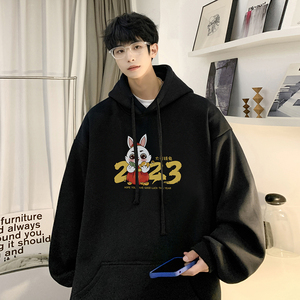 重磅华棉 2023春装美式潮牌卡通宽松连帽卫衣外套 W710-P50图片