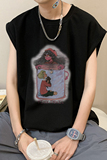 夏天来了数据超好印花宽松无袖背心韩版ins风潮牌t恤BX612-P20，男装背心/马甲，电商A486