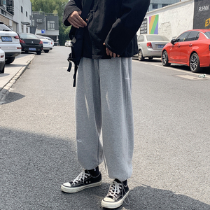 2024春季运动卫裤男休闲裤子韩版潮流直筒宽松束脚九分裤 K58-P45图片
