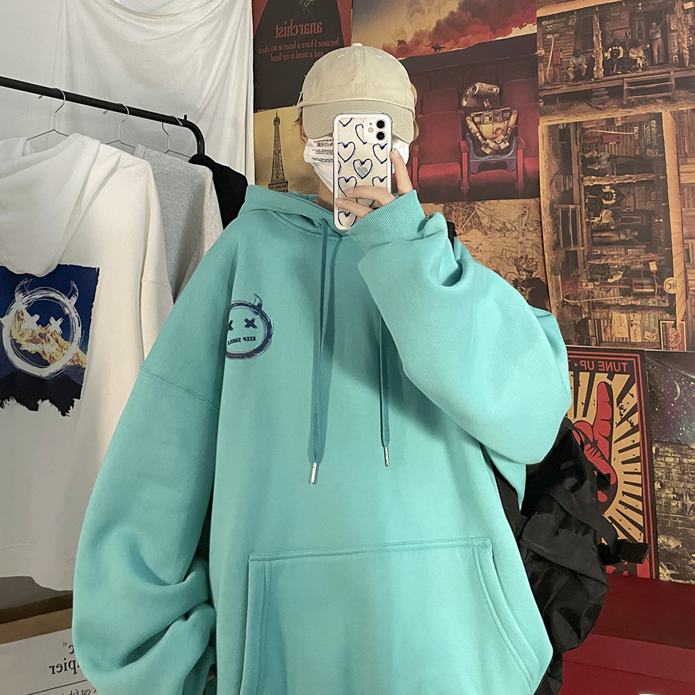 2023秋装新款美式潮牌高街宽松连帽印花小怪兽卫衣外套W130-P35,男装卫衣,电商A486